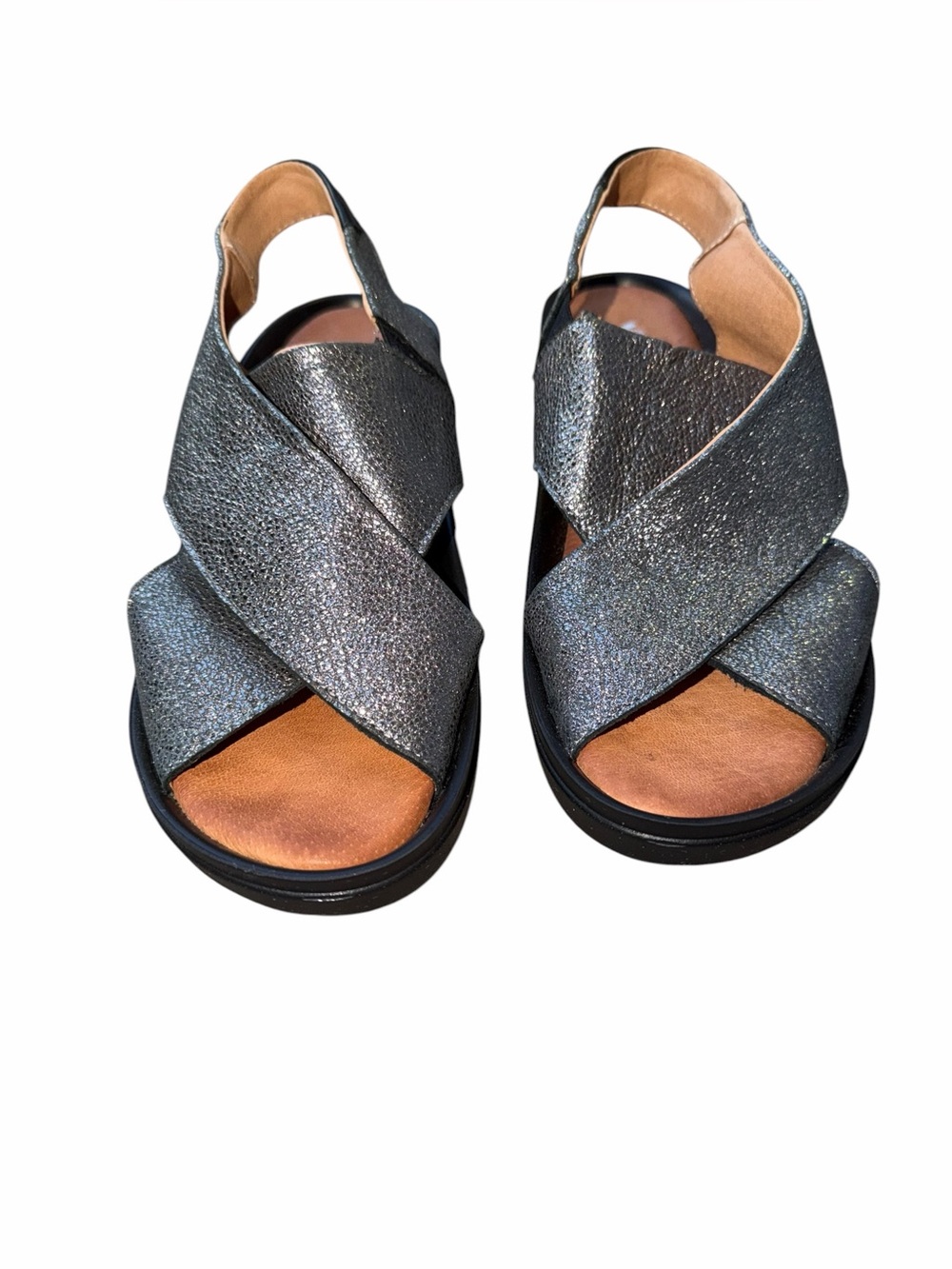 Vital Arch Metallic Silver Platform Slingback Sandals Size 38 NWOT - Picture 2 of 7